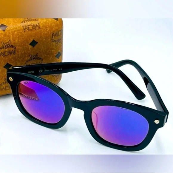 Authentic MCM Designer Name Brand Purple Mirror Lens Sunglasses Italy Runway NEW
